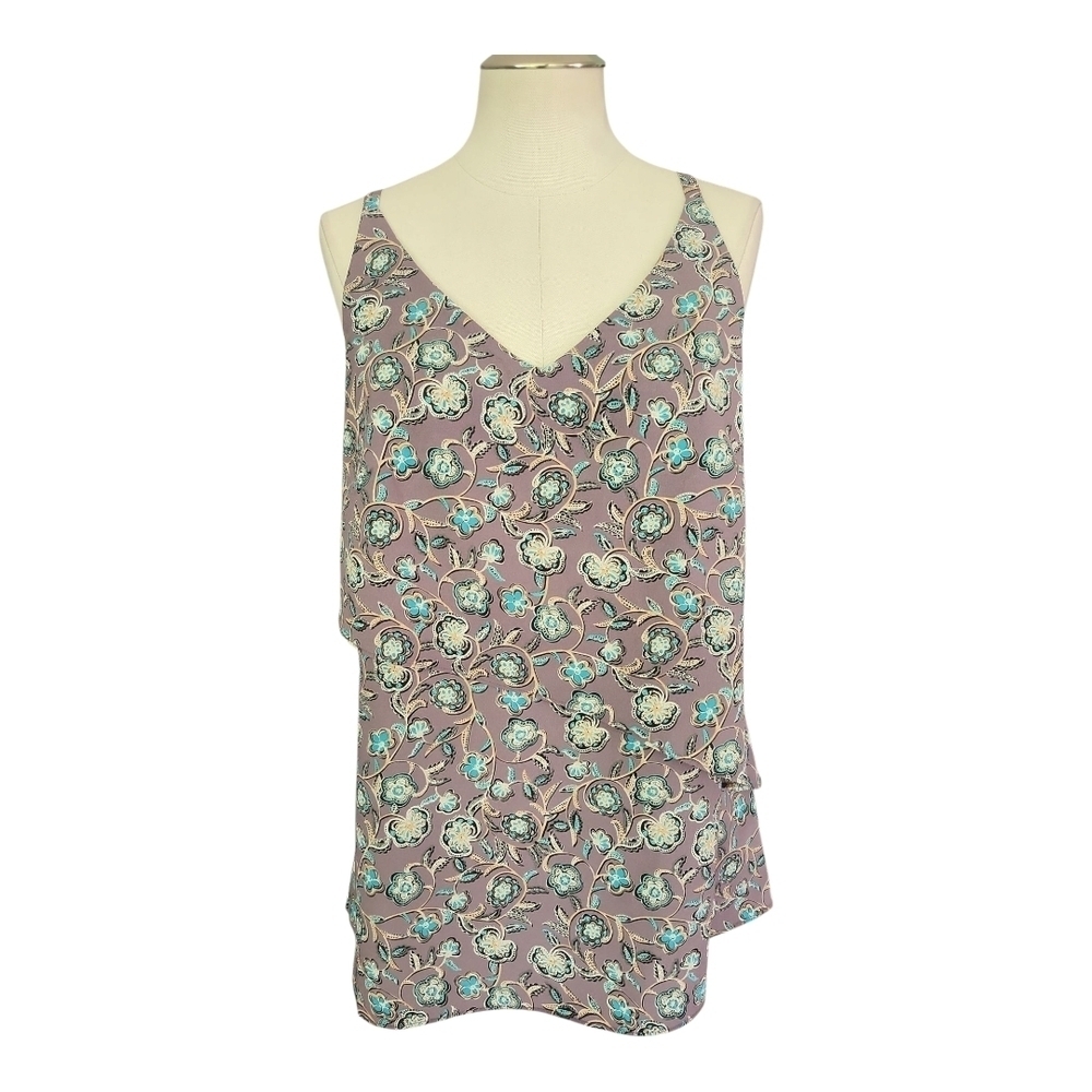 NWT Cabi Floral V-Neck Sleeveless Blouse Size Small 100% Polyester